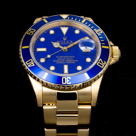 rolex del 2004 submariner quadrante blu oro acciaio|rolex sottomarino stampato.